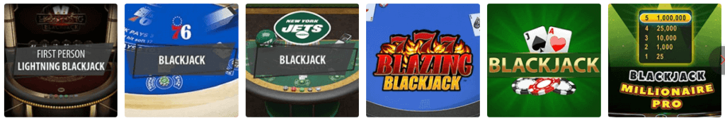 BetMGM Blackjack lobby