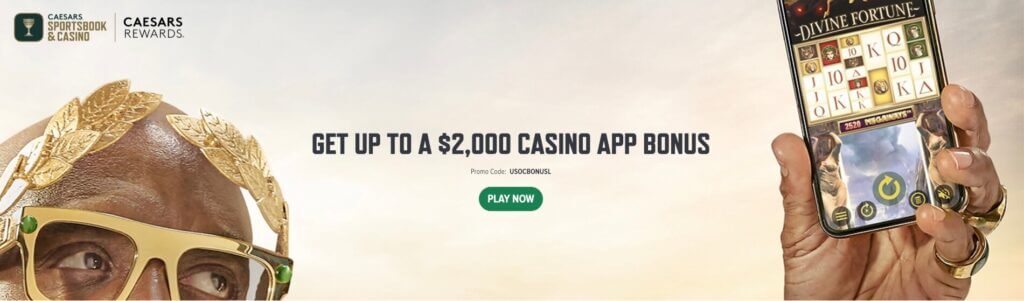 Caesars 100% Welcome Bonus up to $2,000