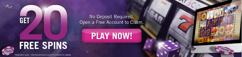 Harrah's casino 20 free spins with no deposit offer