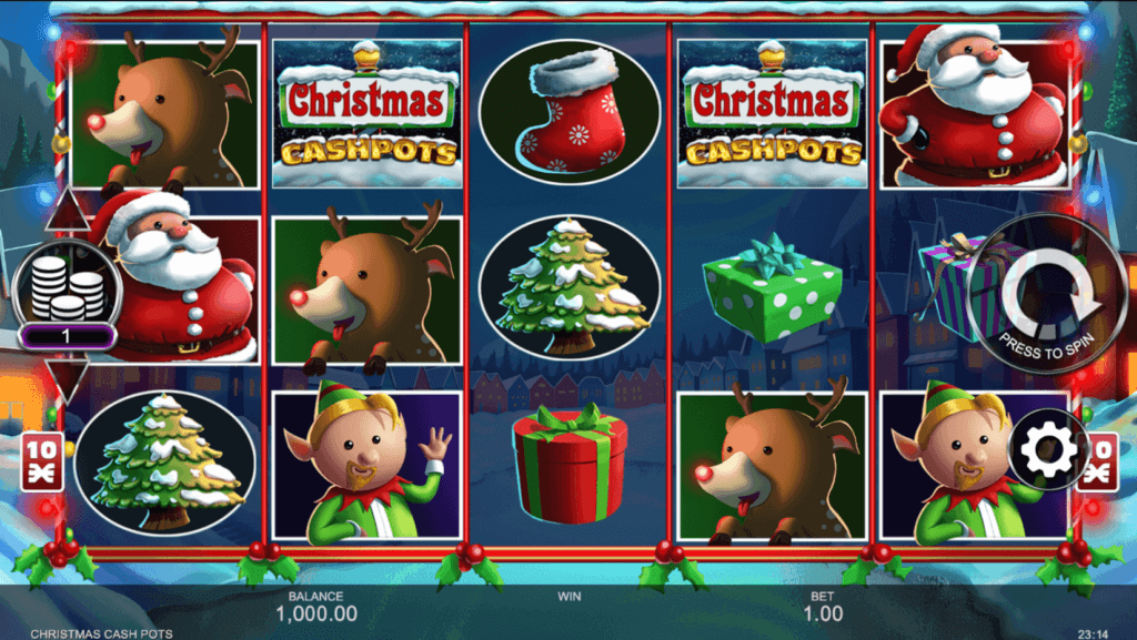 Christmas Cash Pots opening screen base game
