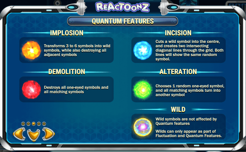 Reactoonz features
