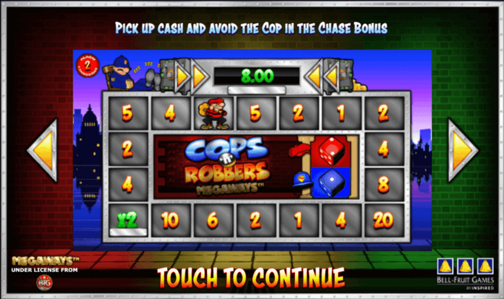 Cops 'n' Robbers Megaways The Chase feature