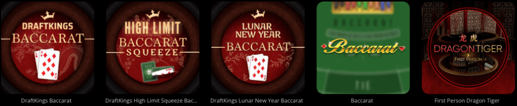 DraftKings Baccarat Games