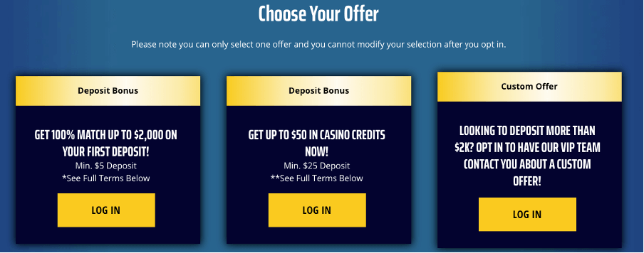 DraftKings Casino Welcome Bonus Options 