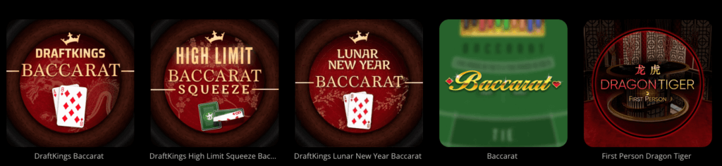 baccarat catalog at DraftKings