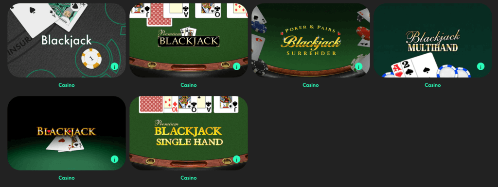 blackjack options at bet365