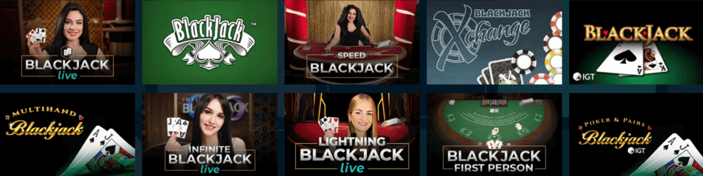 Blackjack catalog at Ocean's Casino