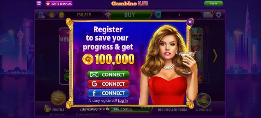 Choose the best way to register at Gambino Slots